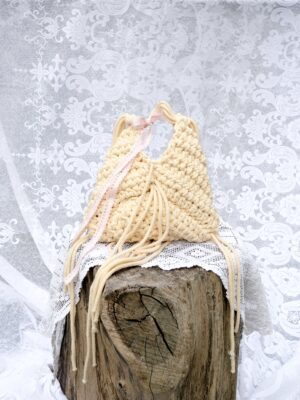 Masełkowa Torebka z Sznurka Bawełnianego z Recyklingu