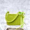 Limonkowa Torebka z Sznurka Bawełnianego z Recyklingu